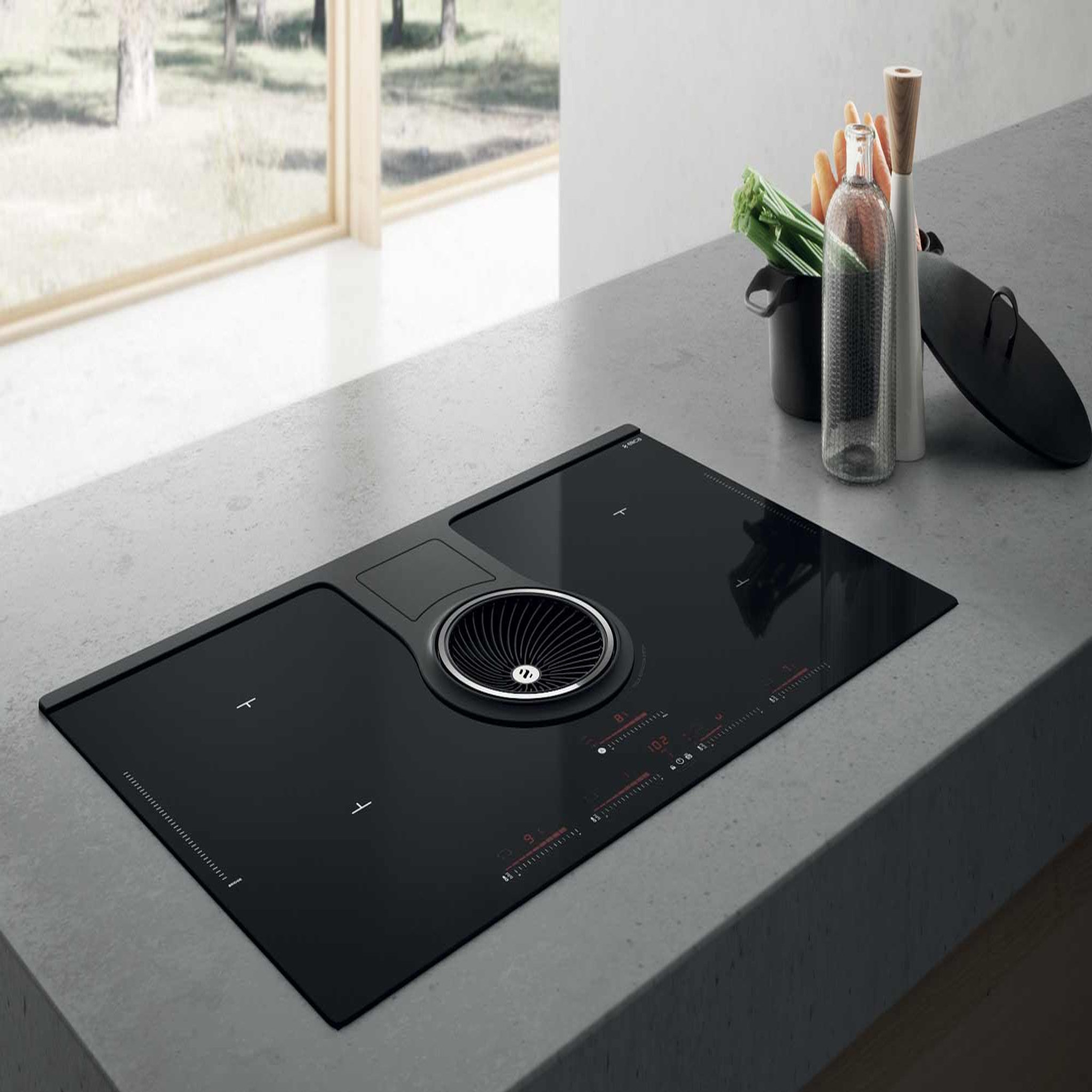ELICA Table de cuisson aspirante induction 83cm 4 feux 7400w noir - prf0120975