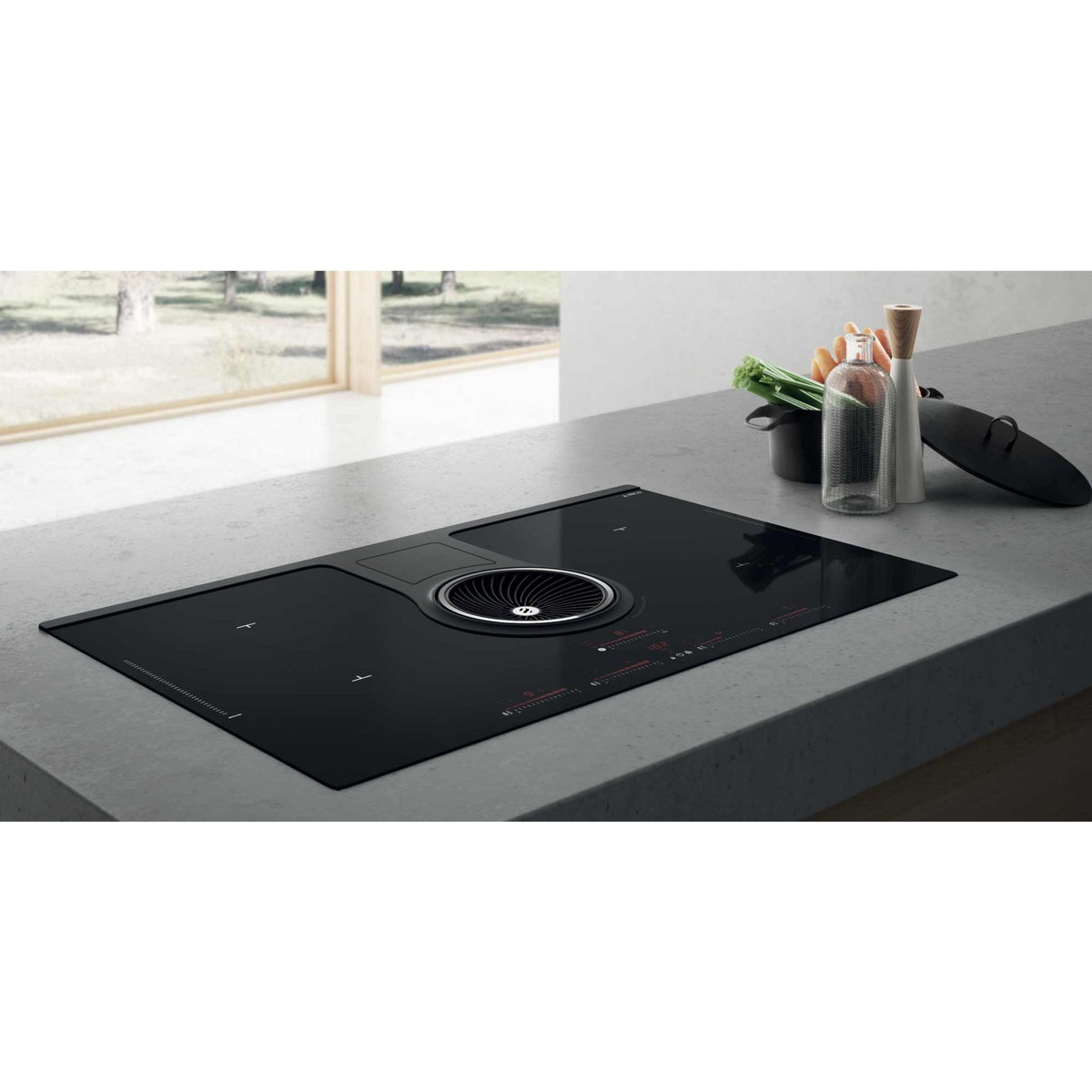 ELICA Table de cuisson aspirante induction 83cm 4 feux 7400w noir - prf0120975