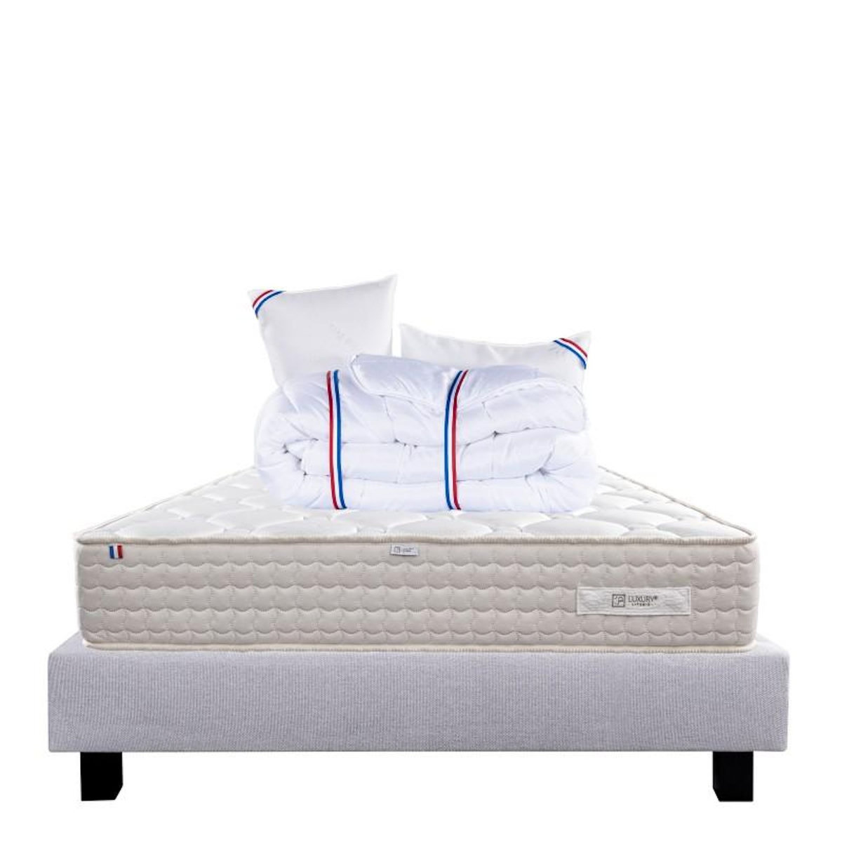 LUXURY LITERIE Ensemble literie mousse, Sublime Ferme, Gris