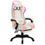 Voir la diapositive 2 : VIDAXL Fauteuil de jeux video avec LED RVB Rose et blanc Similicuir