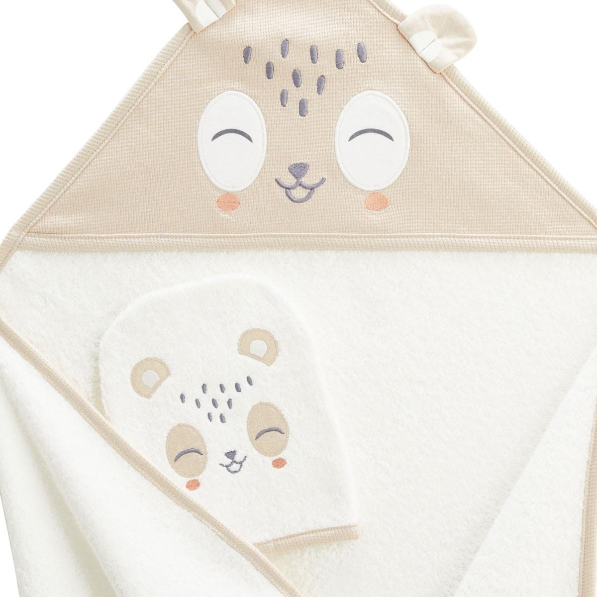 Petit Béguin Cape et gant de bain bébé Baby Panda