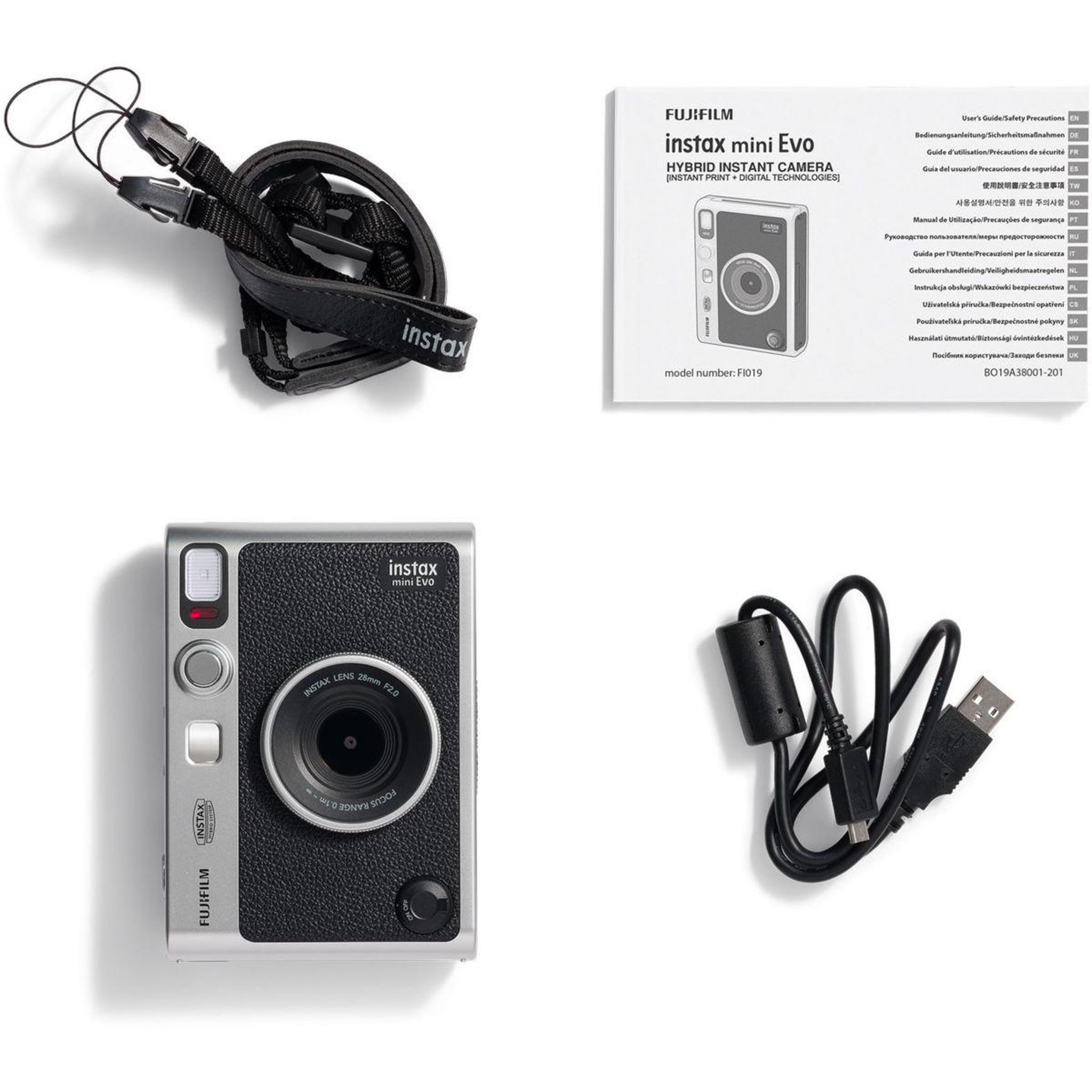 Voir la diapositive 2 : FUJIFILM Appareil photo Instantané Instax Mini EVO Black