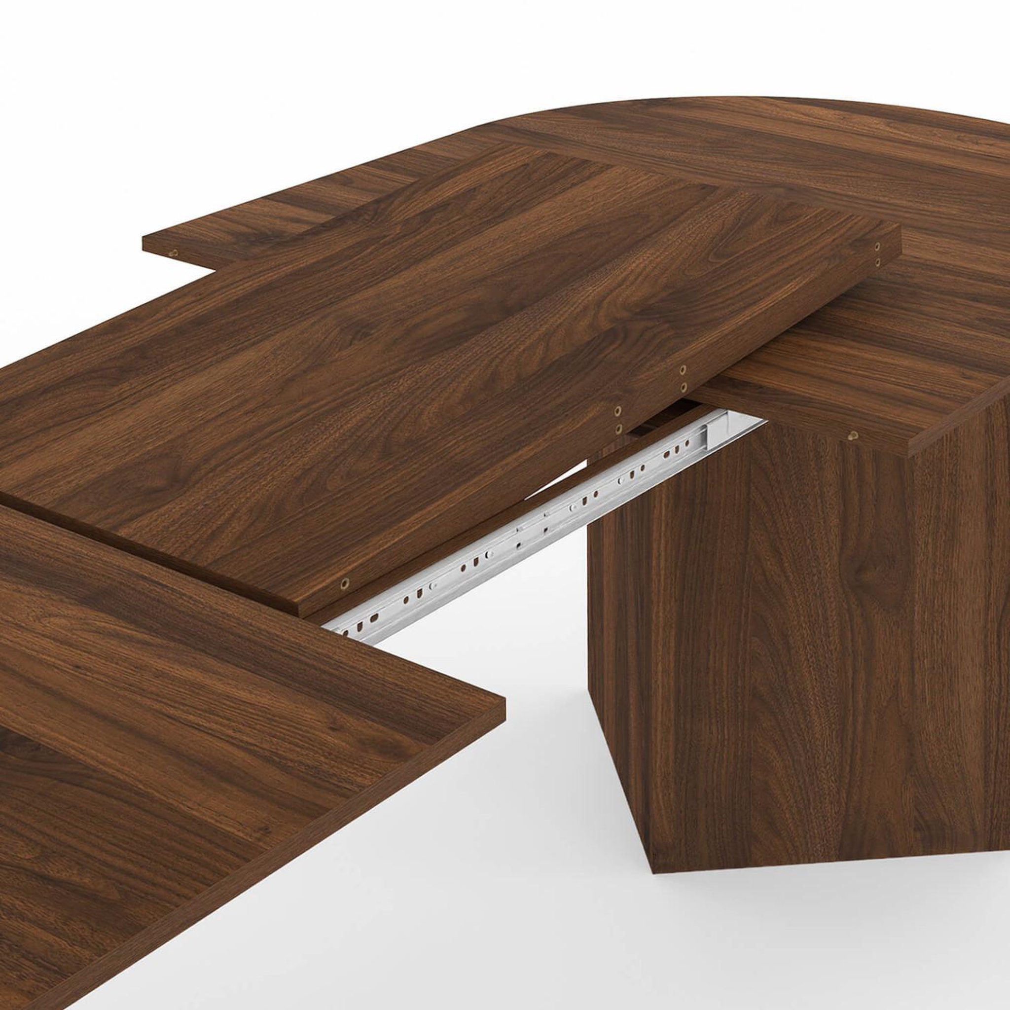 Voir la diapositive 6 : ID MARKET Table à manger extensible ovale marthe 6-12 personnes noyer 200-300 cm