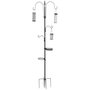 Voir la diapositive 5 : PAWHUT Station d'alimentation pour oiseaux en acier H.208cm 4 crochets contenant eau nourriture
