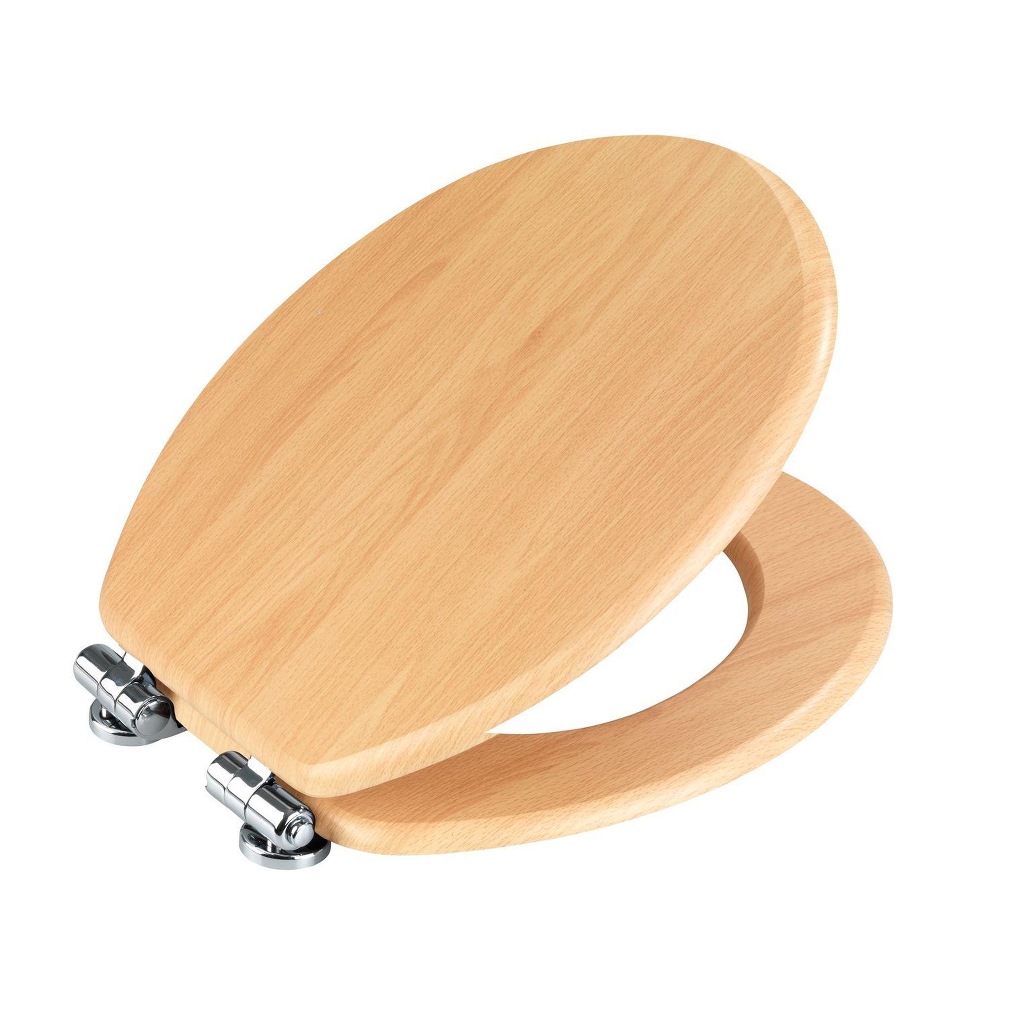 Voir la diapositive 2 : Wenko Abattant wc en mdf design bois d'hêtre - marron