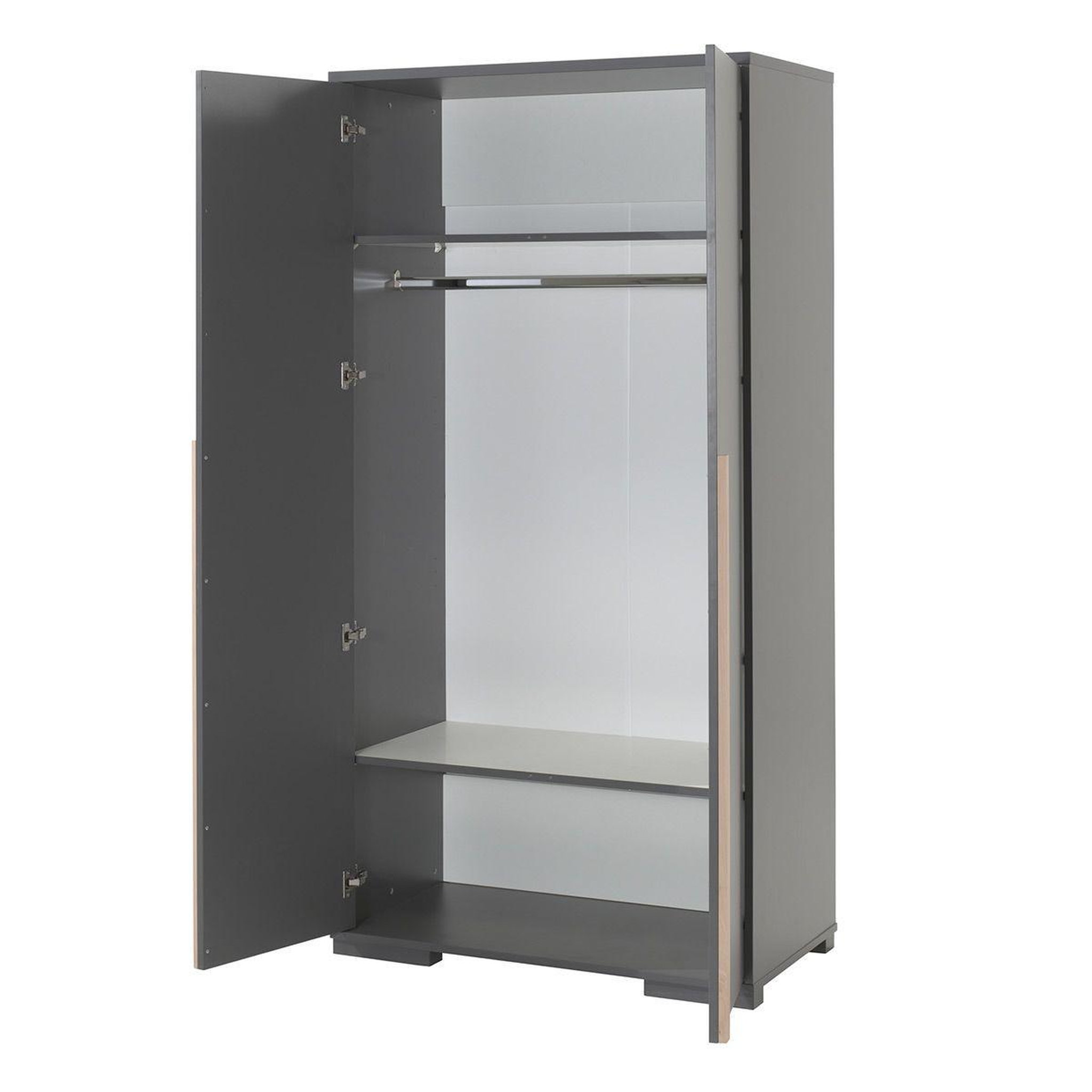 Voir la diapositive 2 : Paris Prix Armoire 2 portes  london  195cm gris anthracite