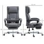 Voir la diapositive 3 : VINSETTO Fauteuil de bureau manager grand confort repose-pied dossier inclinable accoudoirs tétière rembourrés tissu gris
