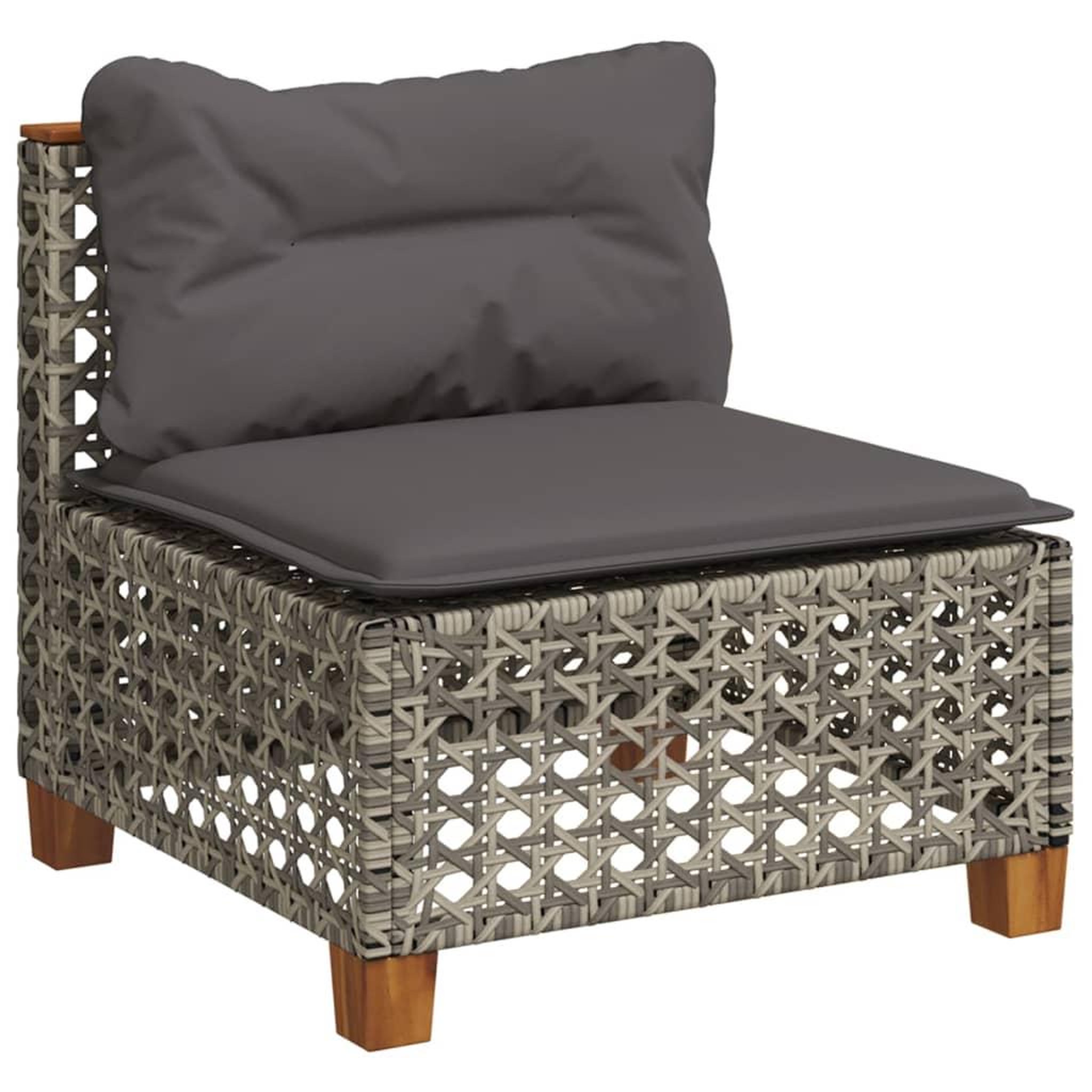 Voir la diapositive 3 : VIDAXL Salon de jardin 8 pcs avec coussins gris resine tressee