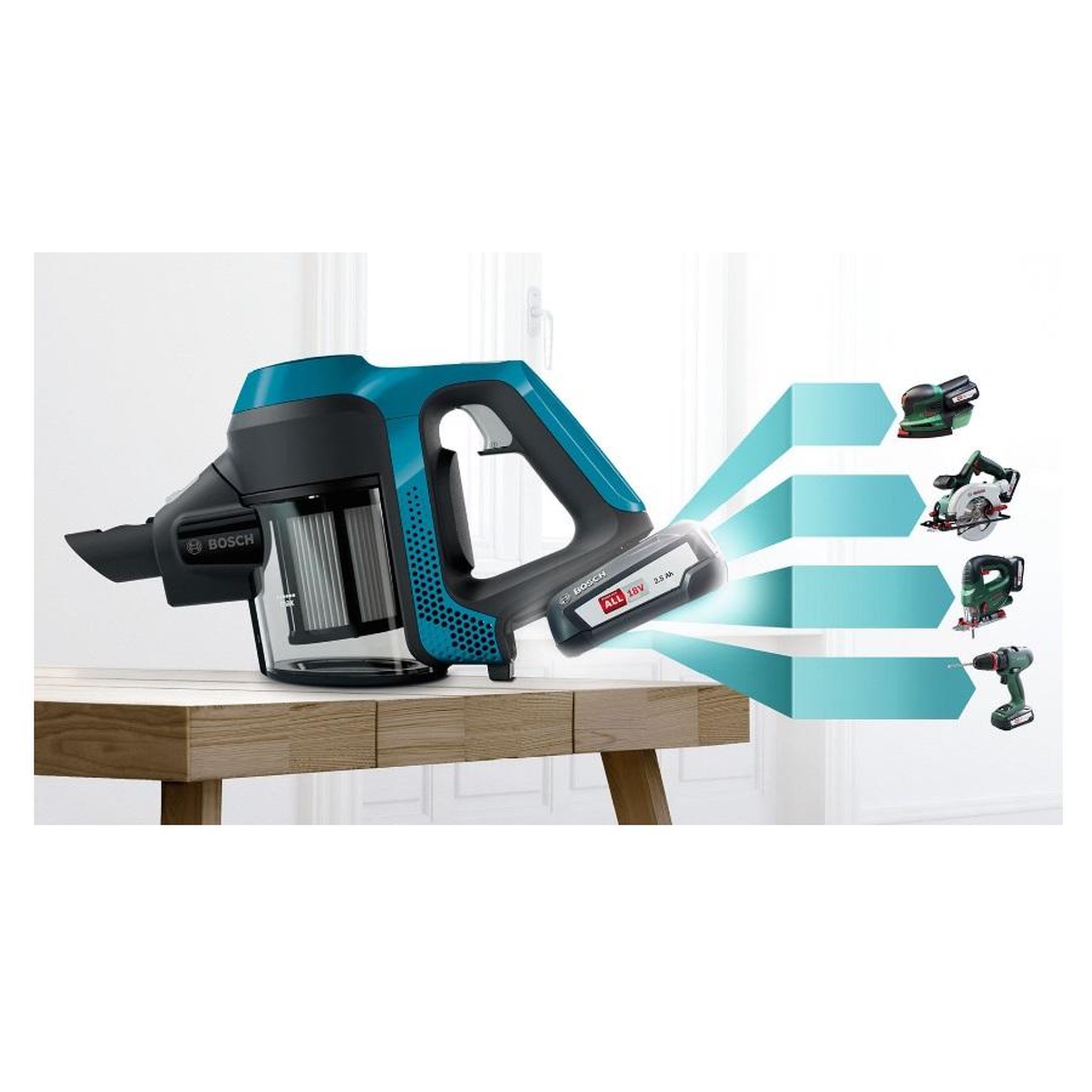 Voir la diapositive 5 : BOSCH Aspirateur balai rechargeable 18v - bbs611lag