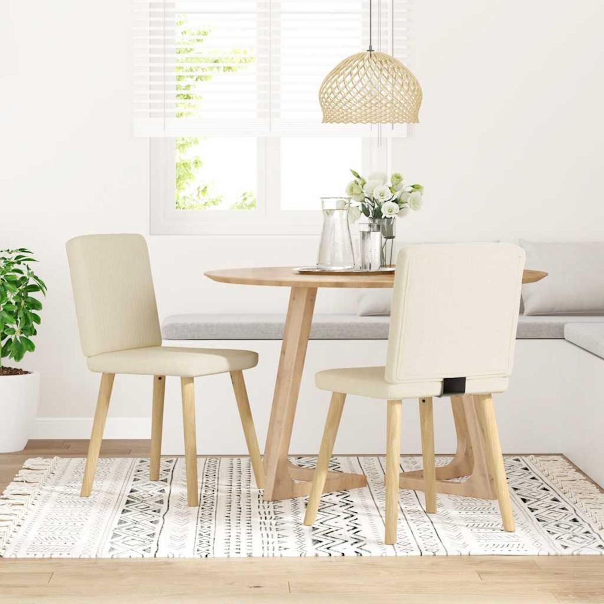 VIDAXL Chaises a manger lot de 2 Lin