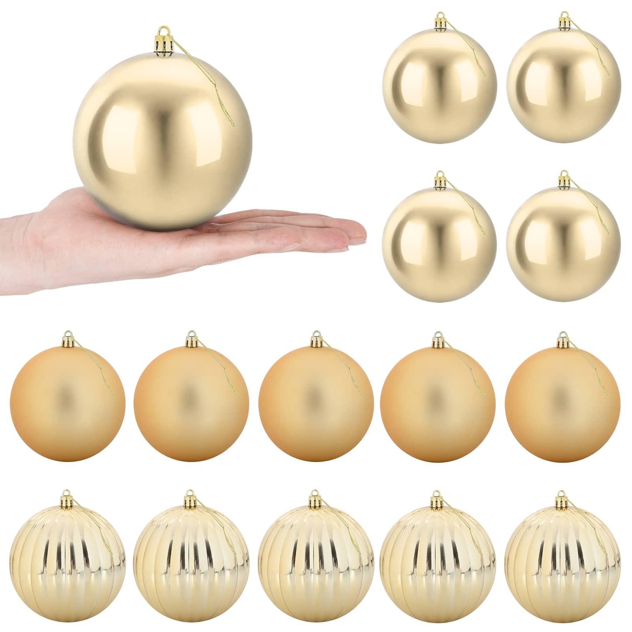 VIDAXL Ensemble de boules de Noël XL 15 pc Dore Diam. 10 cm Plastique