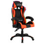 Voir la diapositive 2 : VIDAXL Fauteuil de jeux video avec LED RVB Orange et noir Similicuir