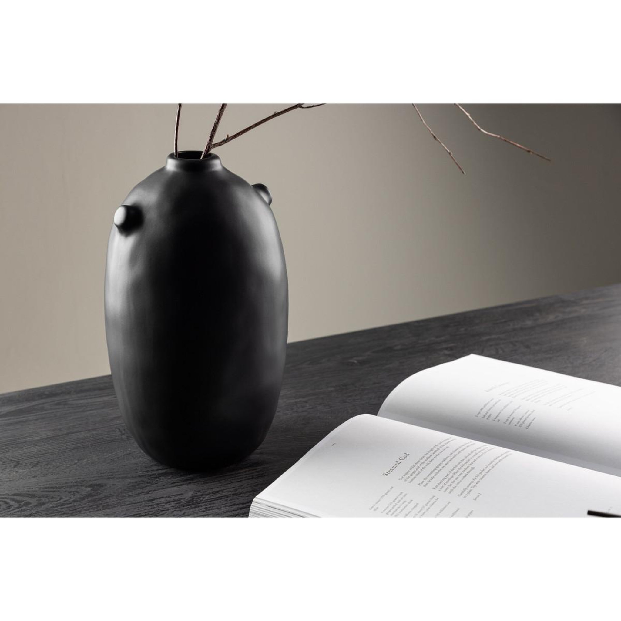 Voir la diapositive 6 : Paris Prix Vase déco en céramique  madi  28cm noir