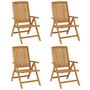 Voir la diapositive 3 : VIDAXL Chaises de jardin inclinables lot de 4 et coussins bois teck