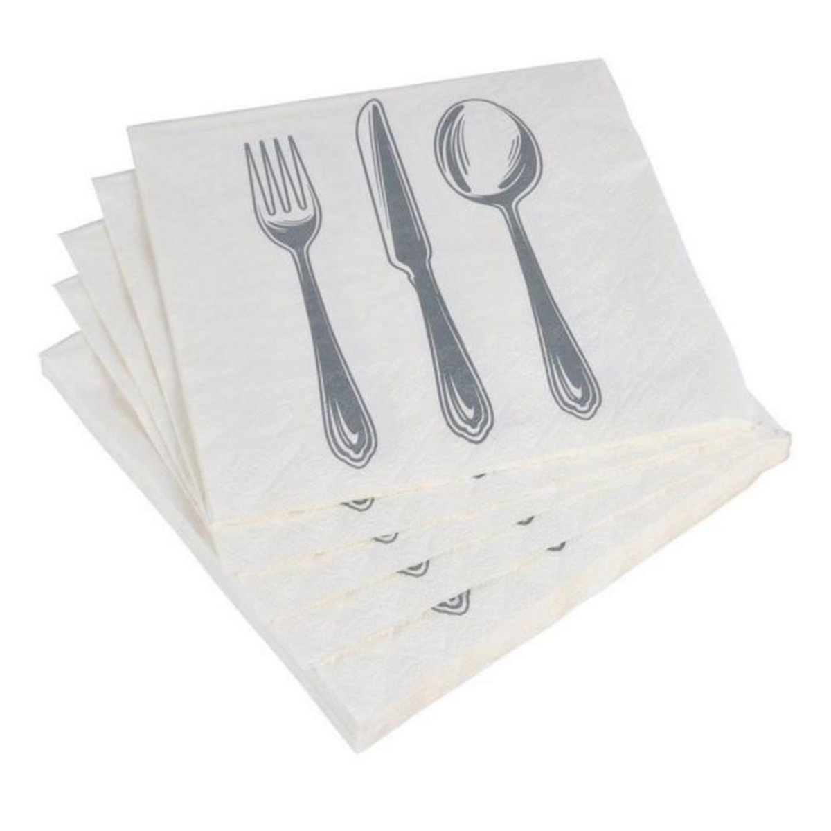 Paris Prix Lot de 20 Serviettes en Papier  Ménagère  33x33cm Blanc