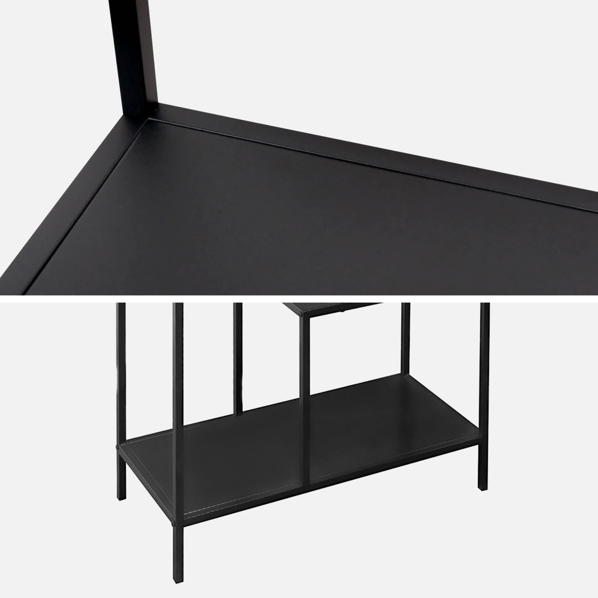 SWEEEK Etagère bibliothèque noir en métal noir asymétrique 4 niveaux INDUSTRIELLE  L 69 x P 33 x H 113.5cm