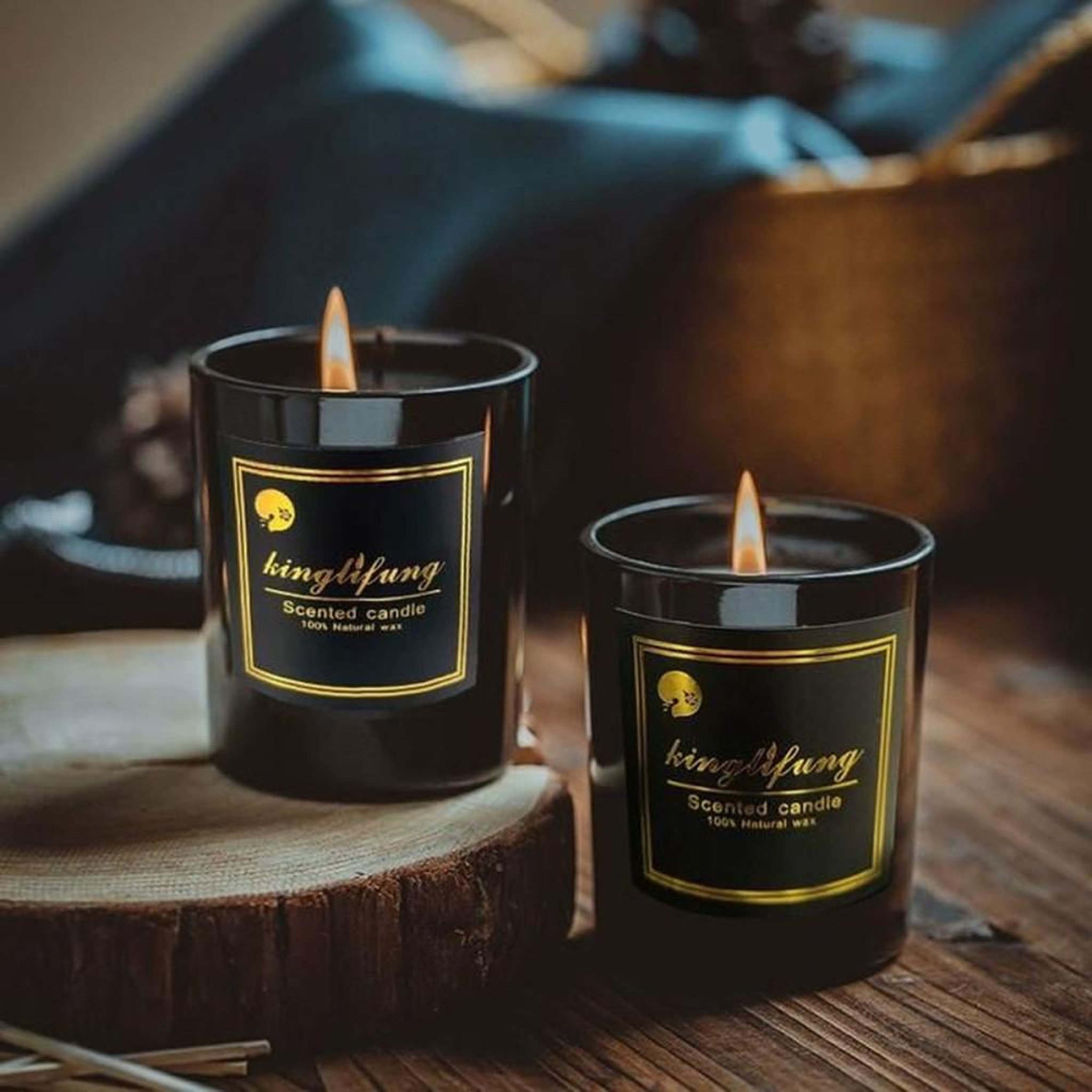 Voir la diapositive 3 : Bougie parfumée cire de soja 100% Tubéreuse & Angélique pot verre noir mèche en coton 160 g, brûle 30–45 h