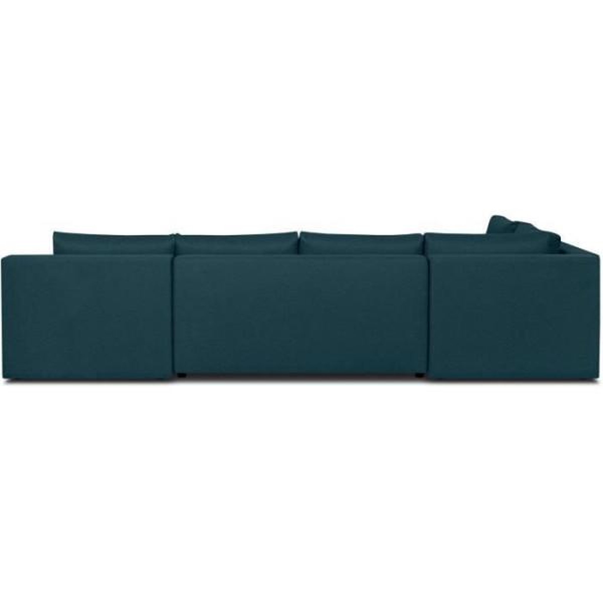 Voir la diapositive 5 : MARKET24 Canapé d'angle panoramique convertible -7 places - INDIAN - Tissu 100% polyester - Bleu canard - 360 x 228 cm