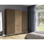 BEST MOBILIER Portmore - armoire - effet bois - 185x192 cm. Coloris disponibles : Marron
