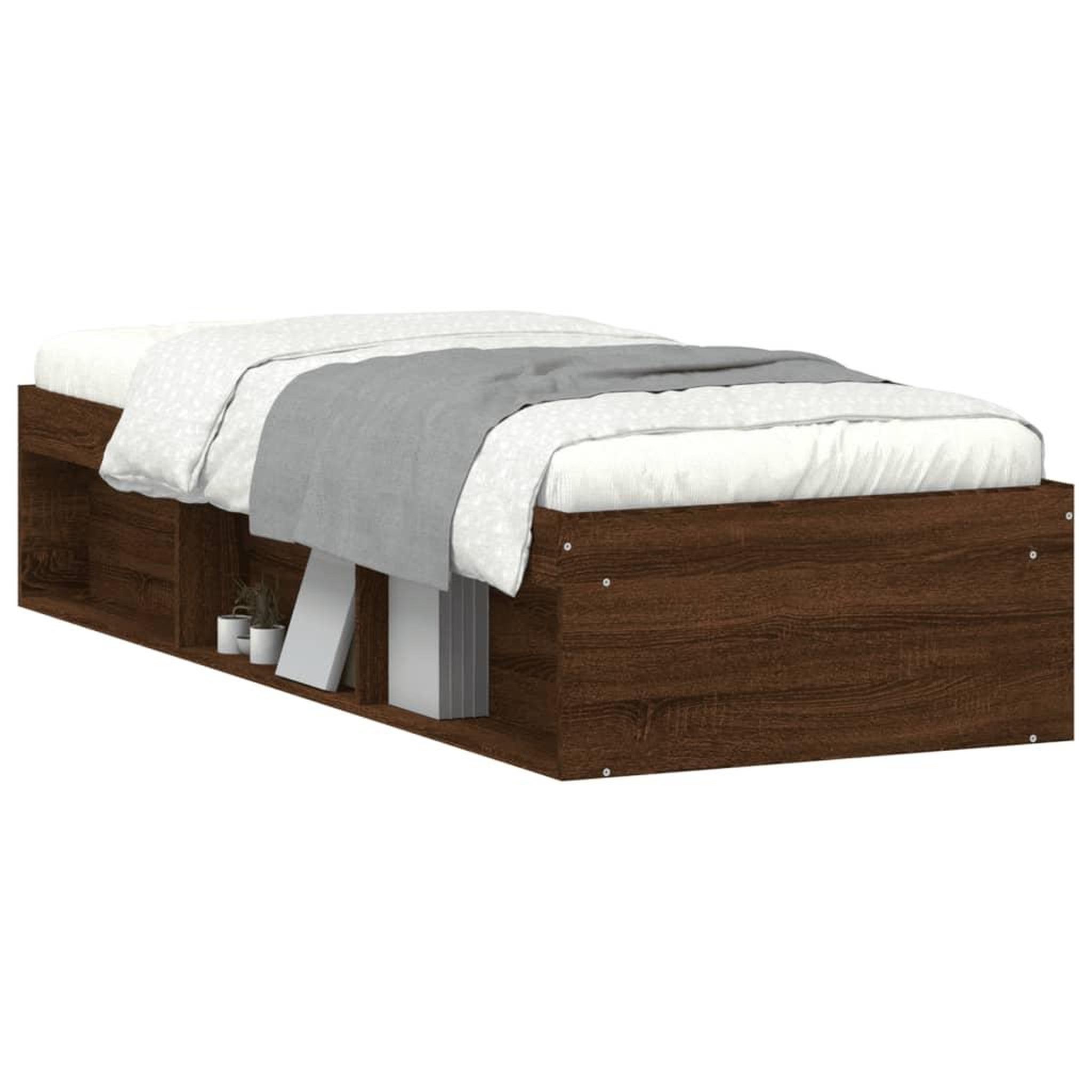 Voir la diapositive 3 : VIDAXL Cadre de lit sans matelas chene marron 75x190 cm