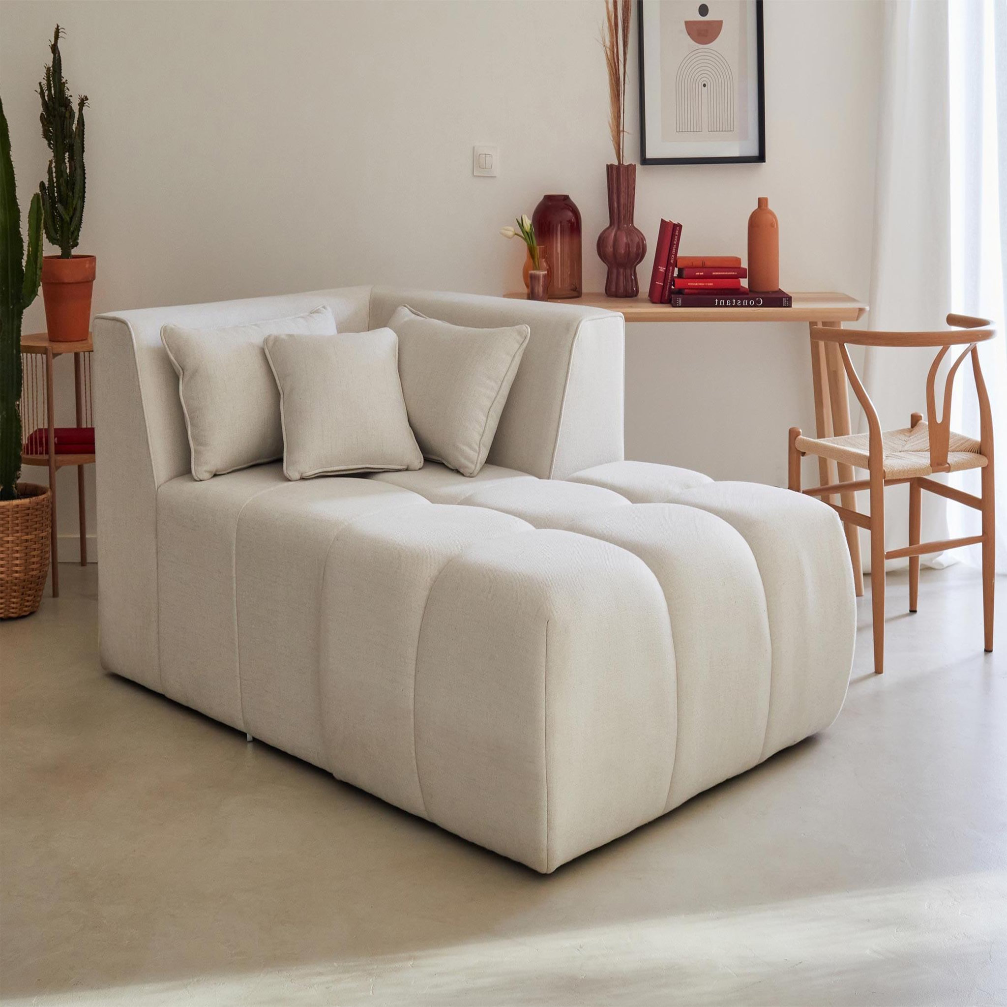 Voir la diapositive 5 : LISA DESIGN Caracas - canapé modulable d'angle droit - 5 places - en tissu
