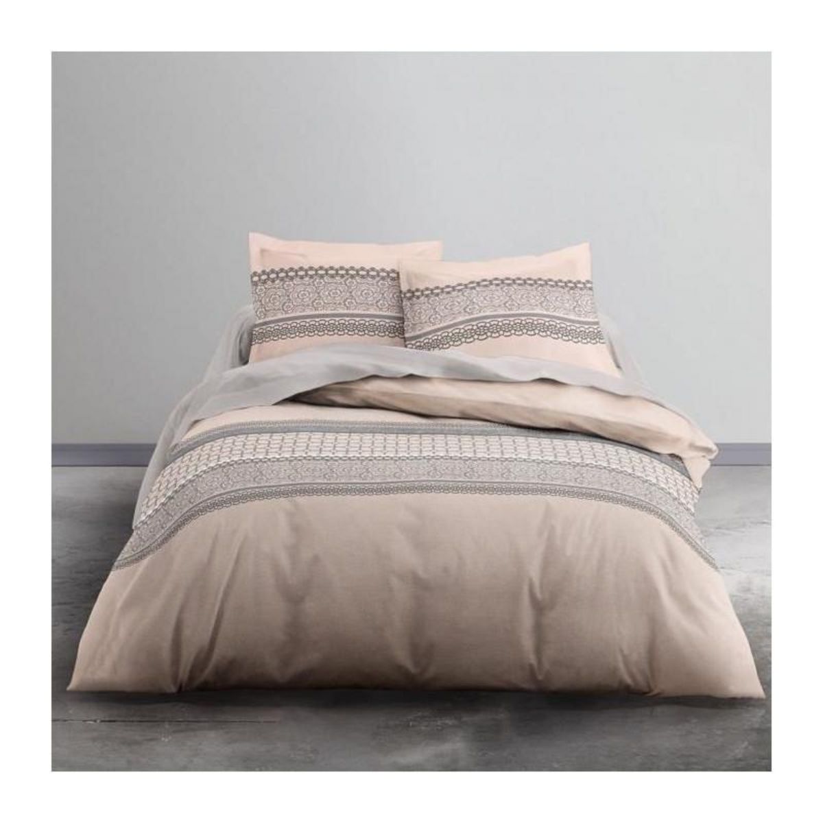 Today TODAY Parure de lit Coton 2 personnes - 200x200 cm - Imprime Rose Rosalie