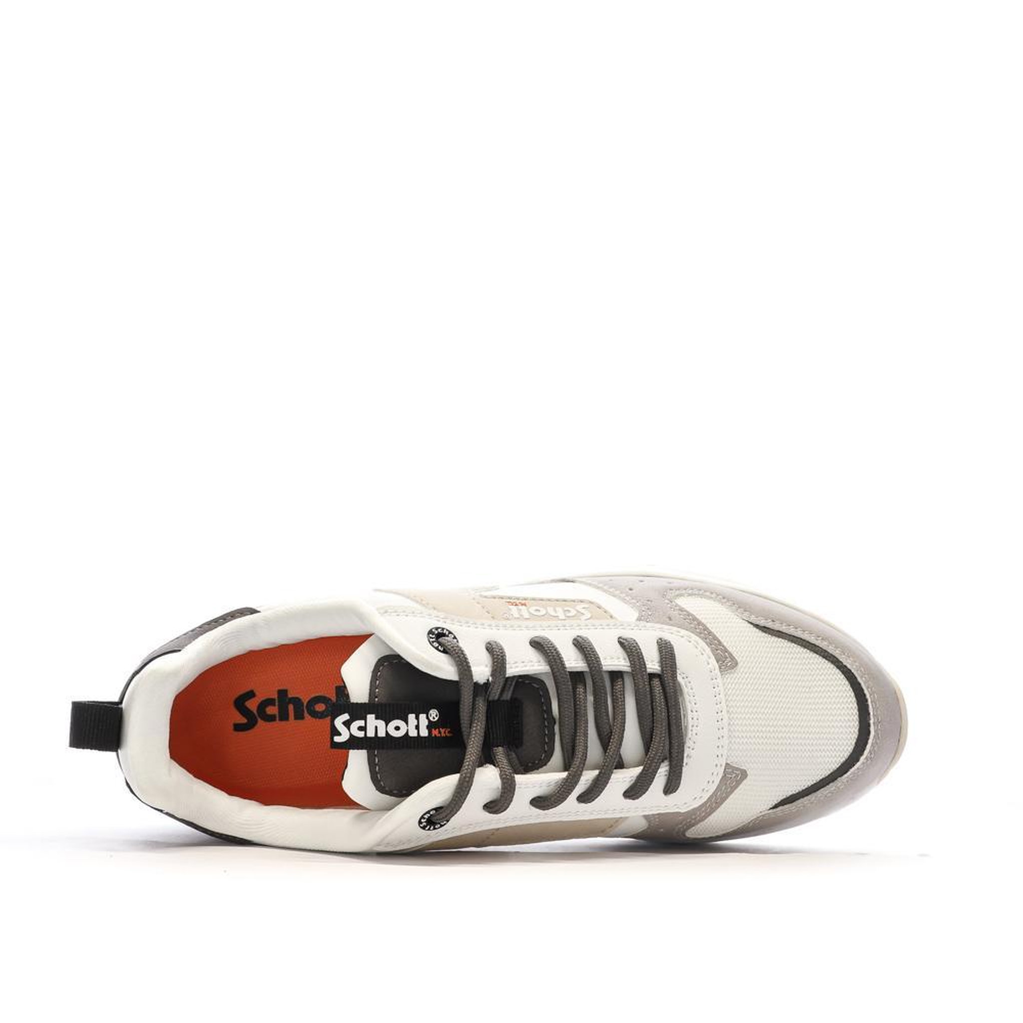 Voir la diapositive 4 : Schott Baskets Blanches/Grises Homme Schott Maki