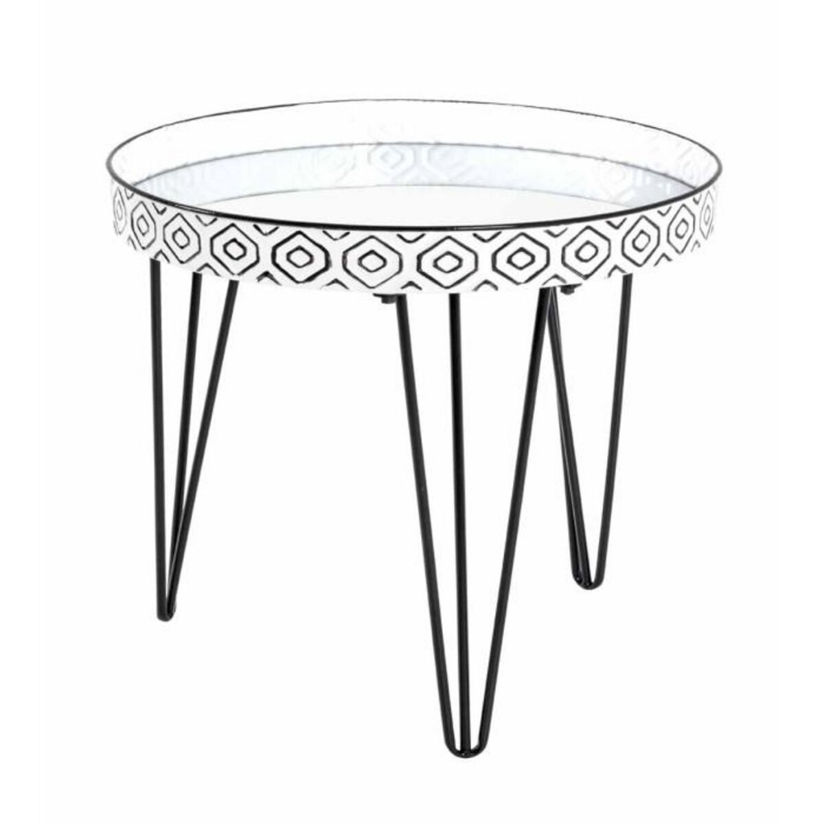 Paris Prix Table Basse Déco  Holy  65cm Noir & Blanc