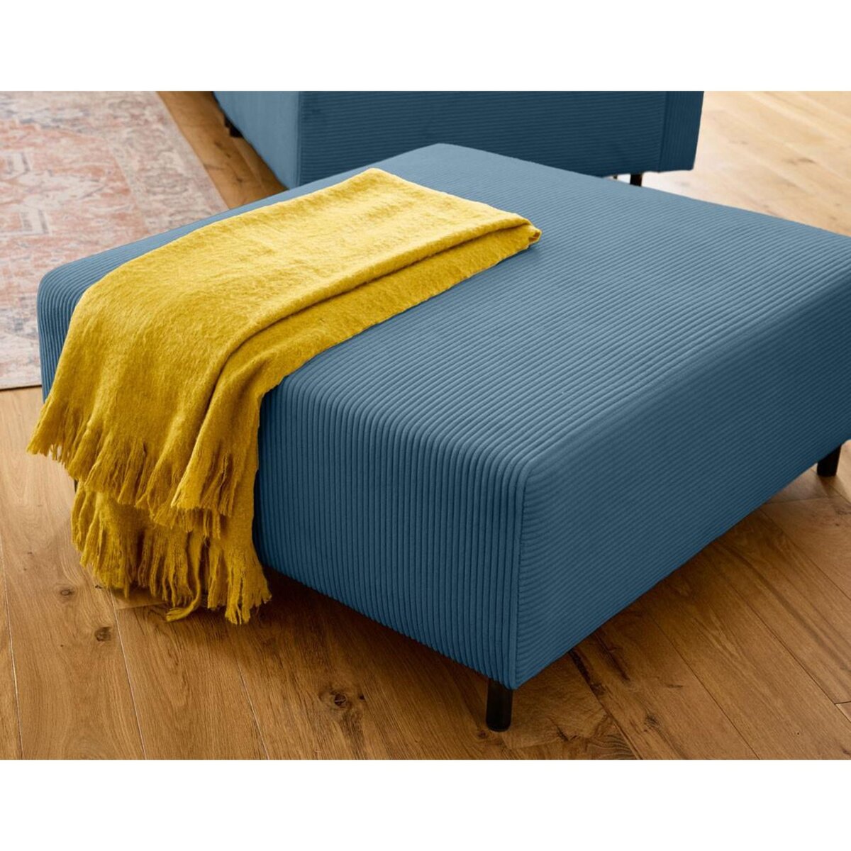 LISA DESIGN Edinburg - pouf modulable - en velours côtelé