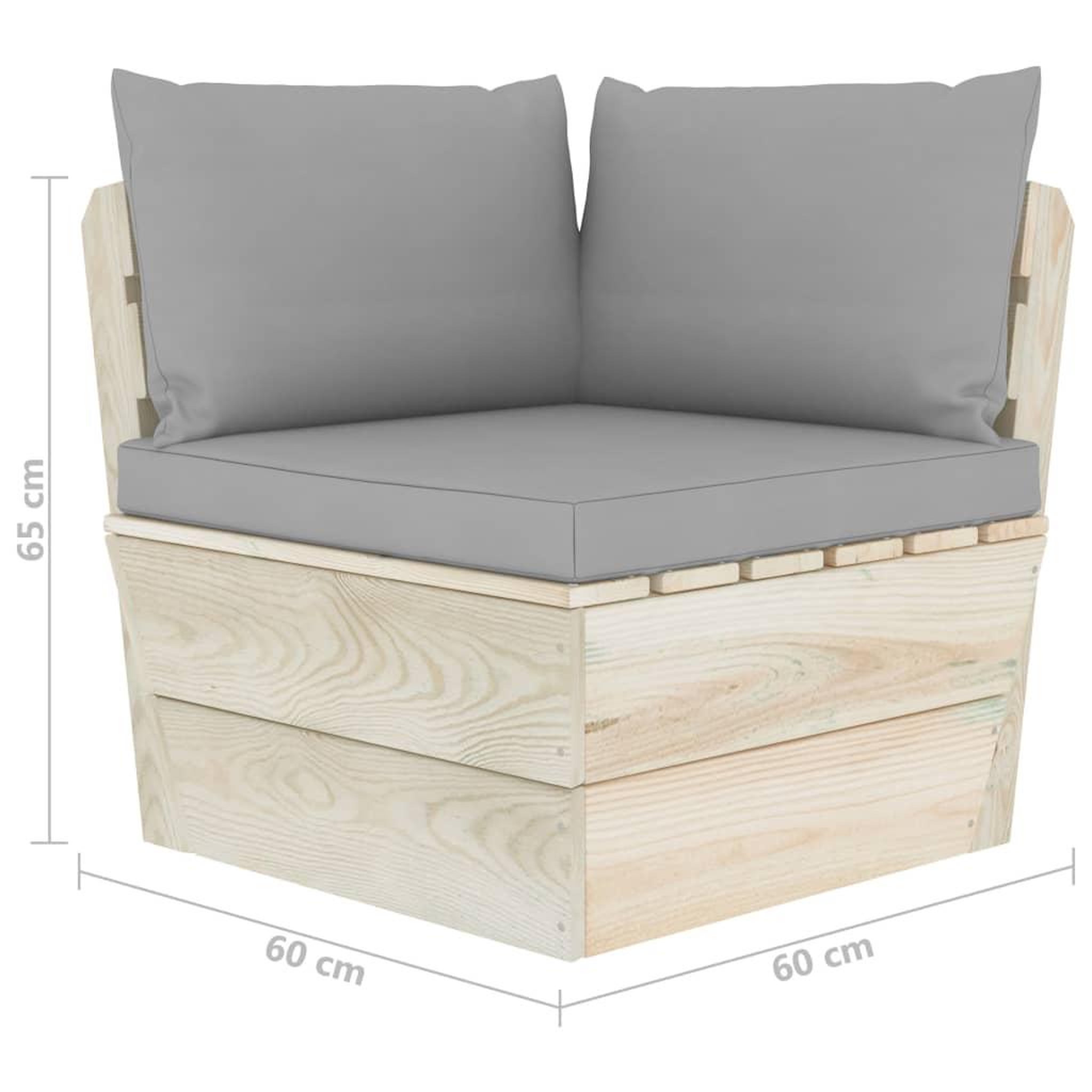 Voir la diapositive 6 : VIDAXL Salon de jardin palette 5 pcs avec coussins bois d'epicea