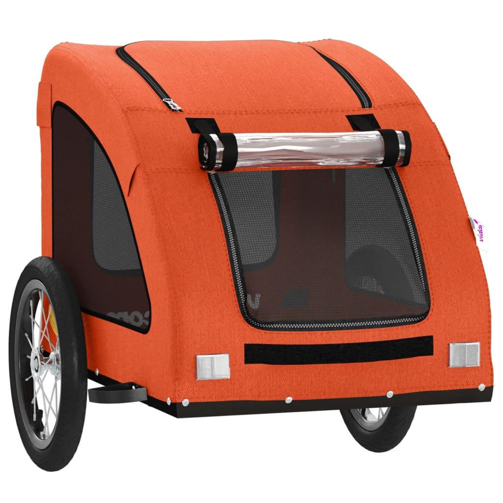 Voir la diapositive 5 : VIDAXL Remorque de velo pour animaux de compagnie orange
