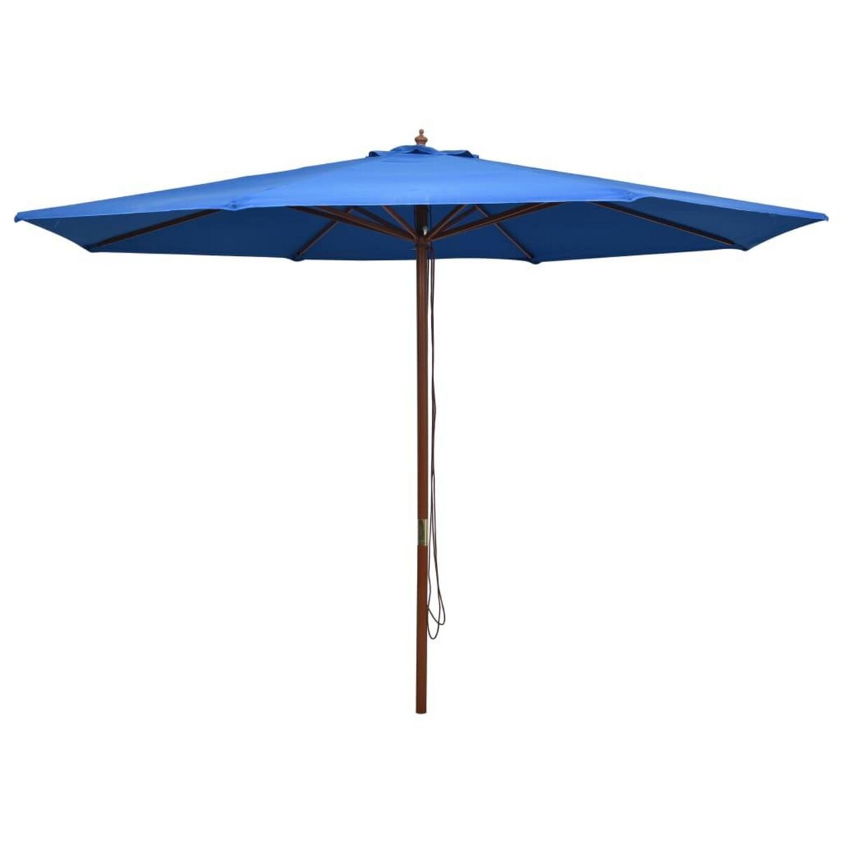 VIDAXL Parasol d'exterieur avec mat en bois 350 cm Bleu