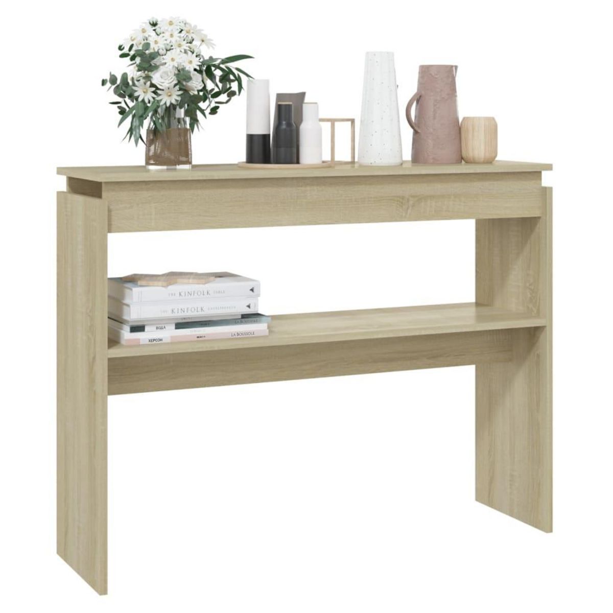 VIDAXL Table console chene sonoma 102x30x80 cm bois d'ingenierie