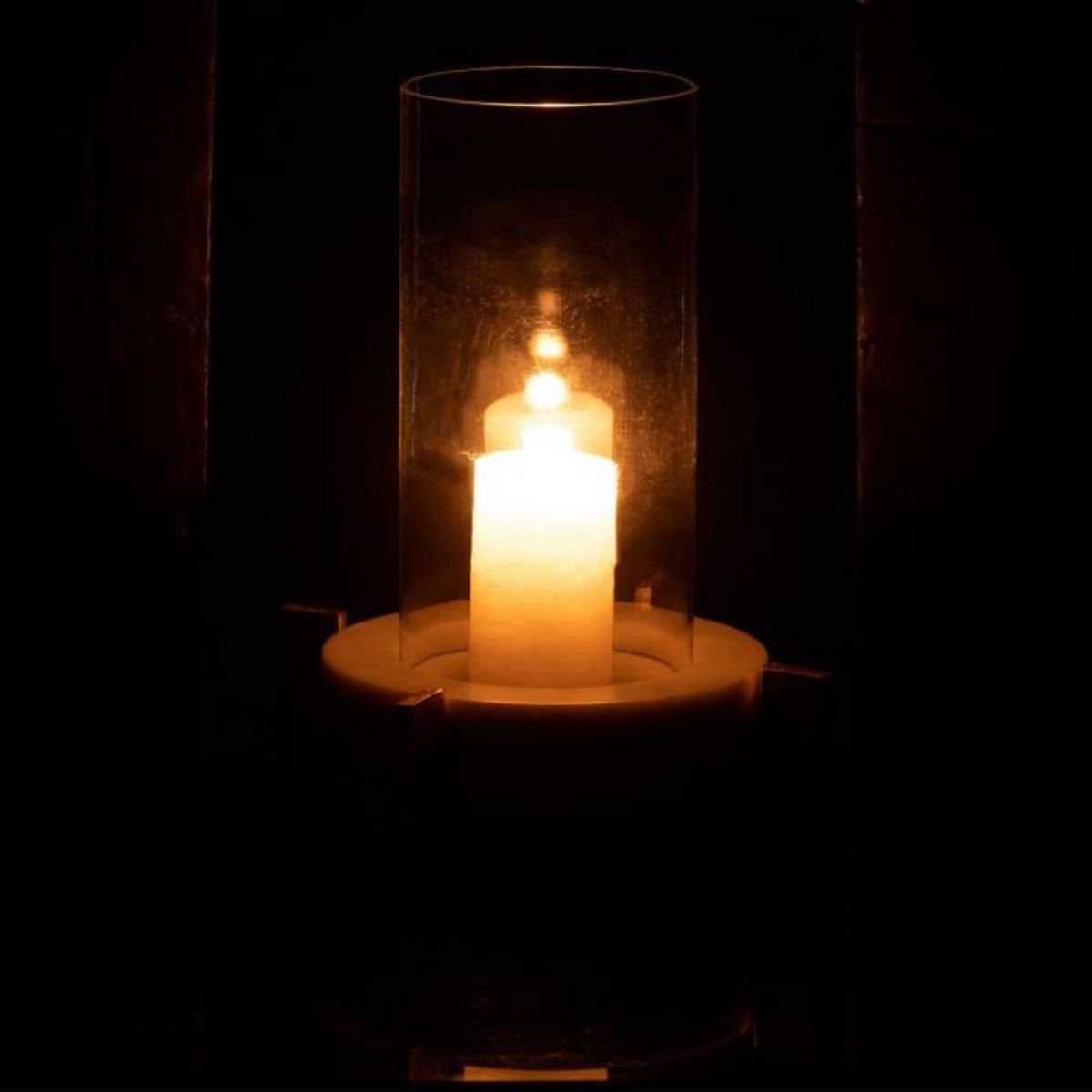 Paris Prix Photophore Design  Base Marbre  31cm Gris