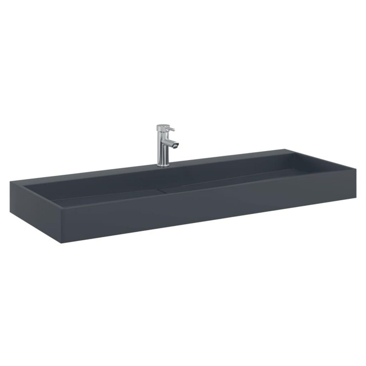 VIDAXL Vasque 120x46x11 cm fonte minerale/marbre anthracite