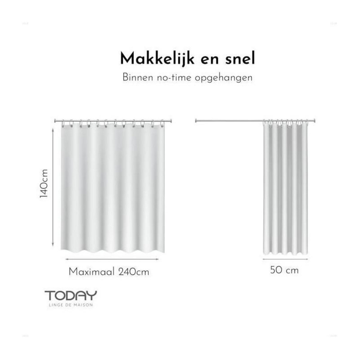 Today Rideau a oeillets - 140X240 - Denim - TODAY Essential - 356011