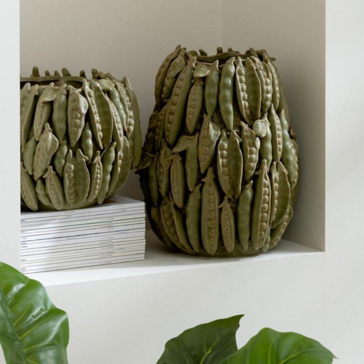 Paris Prix Vase Déco en Argile  Petit Pois  34cm Vert