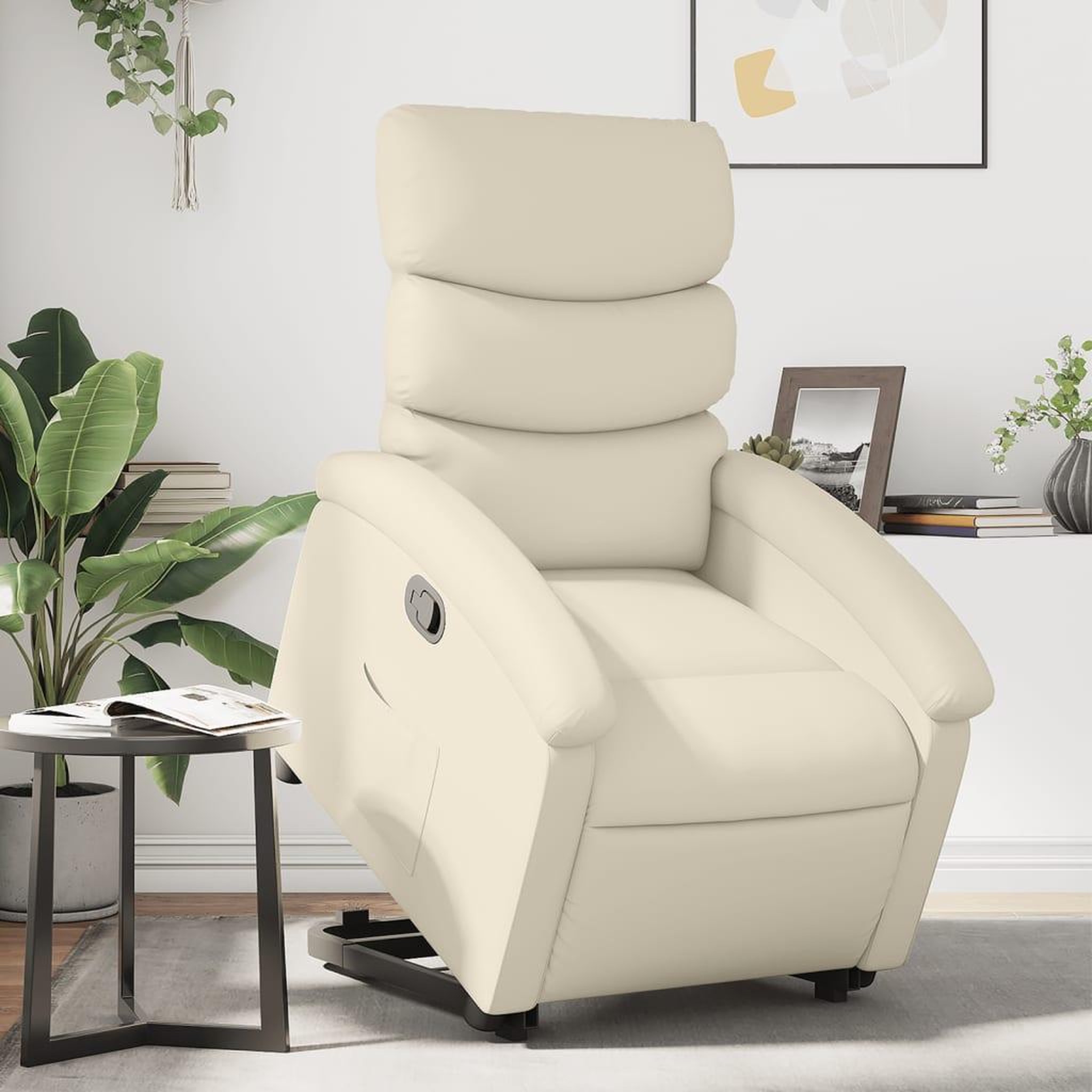 VIDAXL Fauteuil inclinable Creme Similicuir