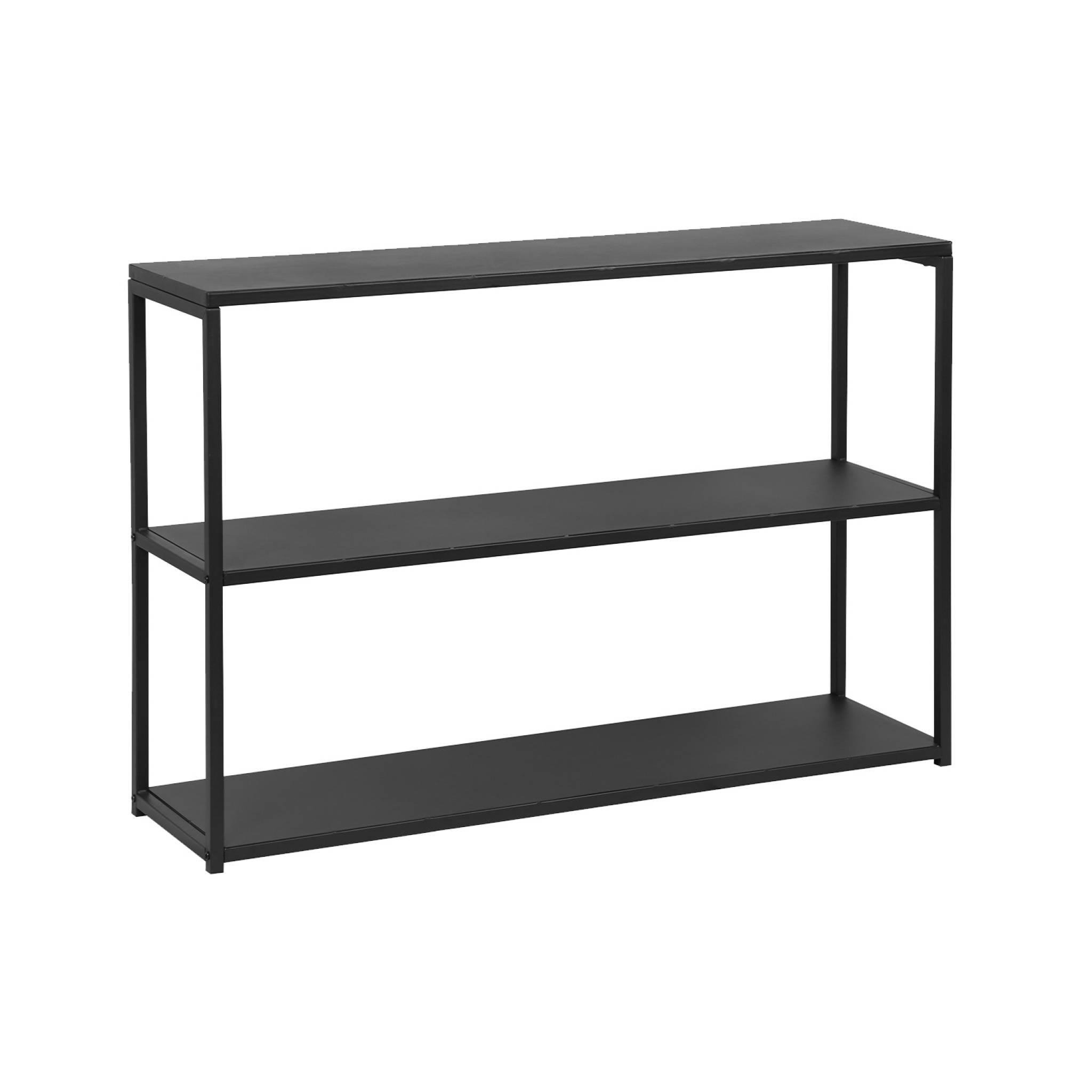 Voir la diapositive 1 : SWEEEK Etagère basse 3 niveaux en métal noir - Industrielle - 120x30x80cm