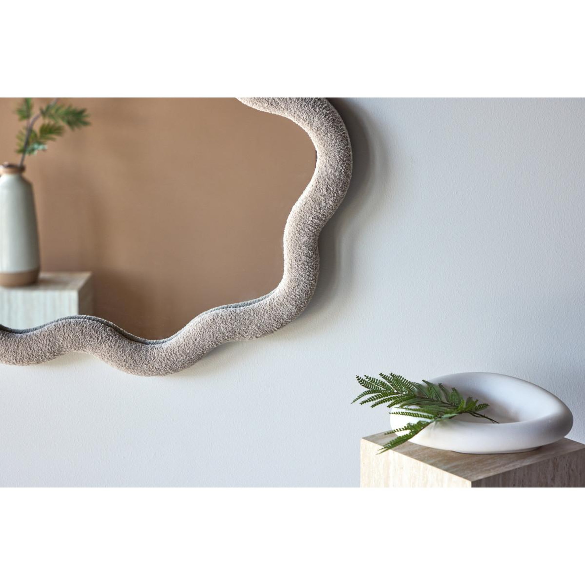 Voir la diapositive 6 : Paris Prix Miroir mural ondulé  kungsbacka  70cm beige