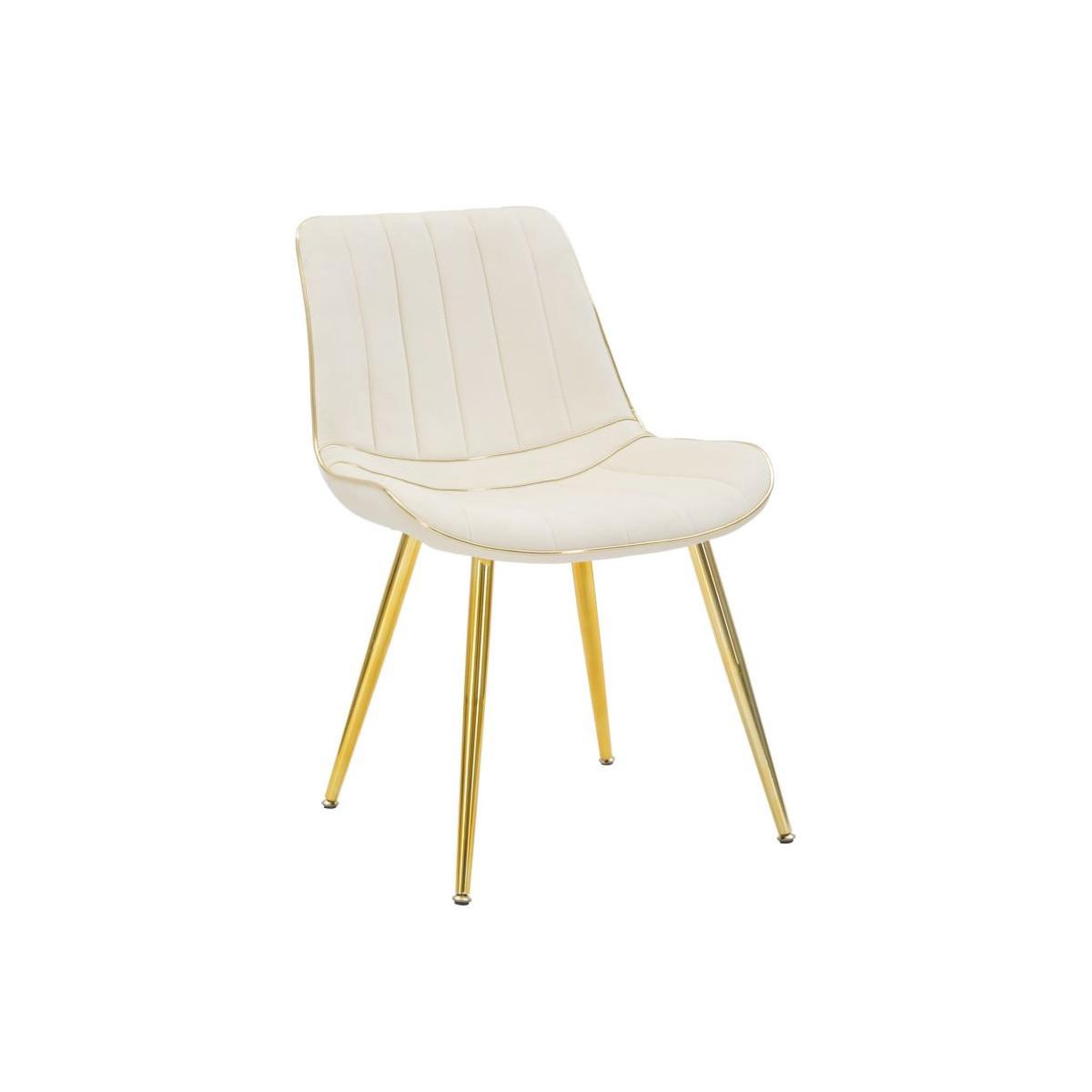 Voir la diapositive 2 : Paris Prix Lot de 2 chaises en tissu  paris  79cm crème & or