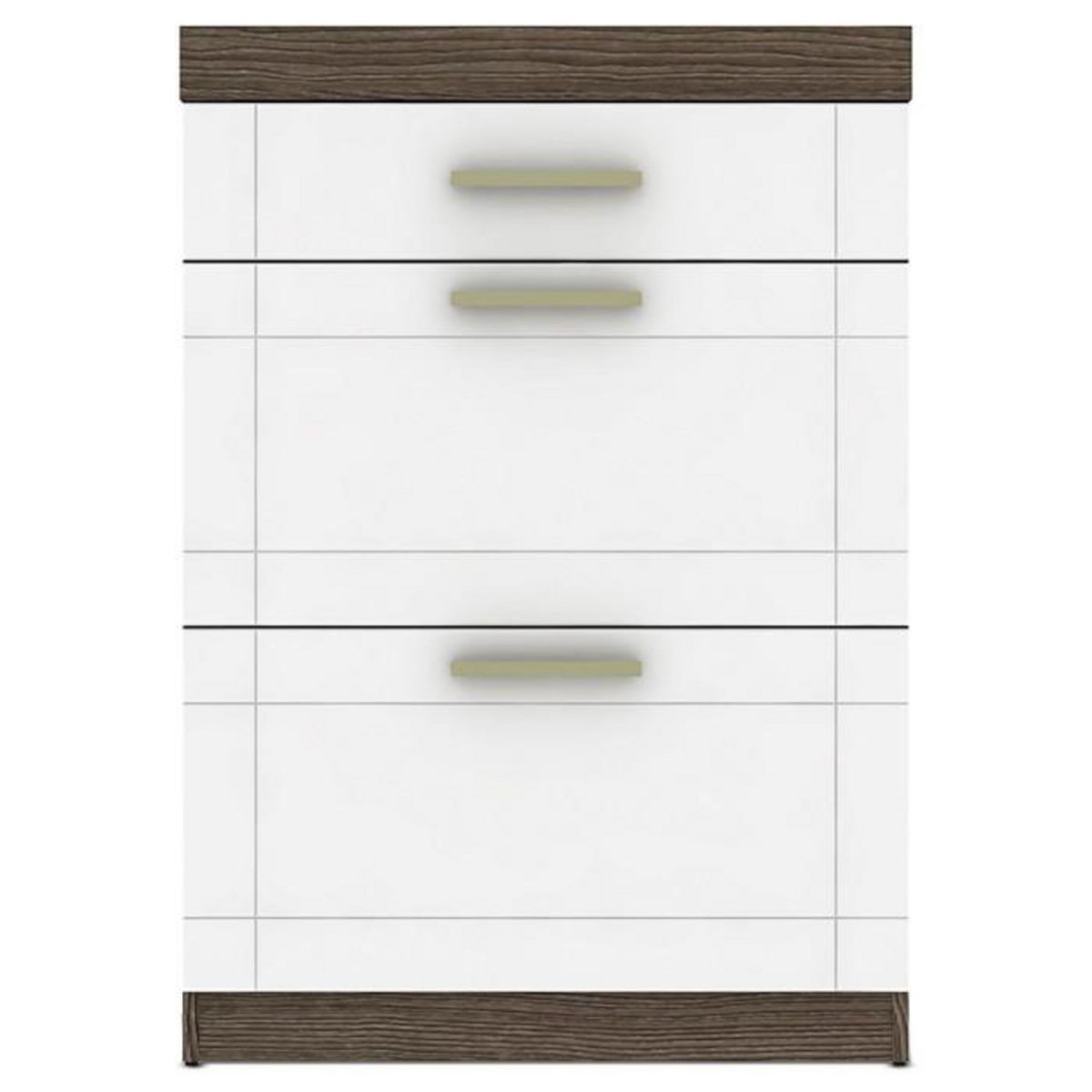 Paris Prix Buffet 1 Tiroir  Tenya  100cm Chêne Foncé & Blanc