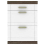 Paris Prix Buffet 1 Tiroir  Tenya  100cm Chêne Foncé & Blanc