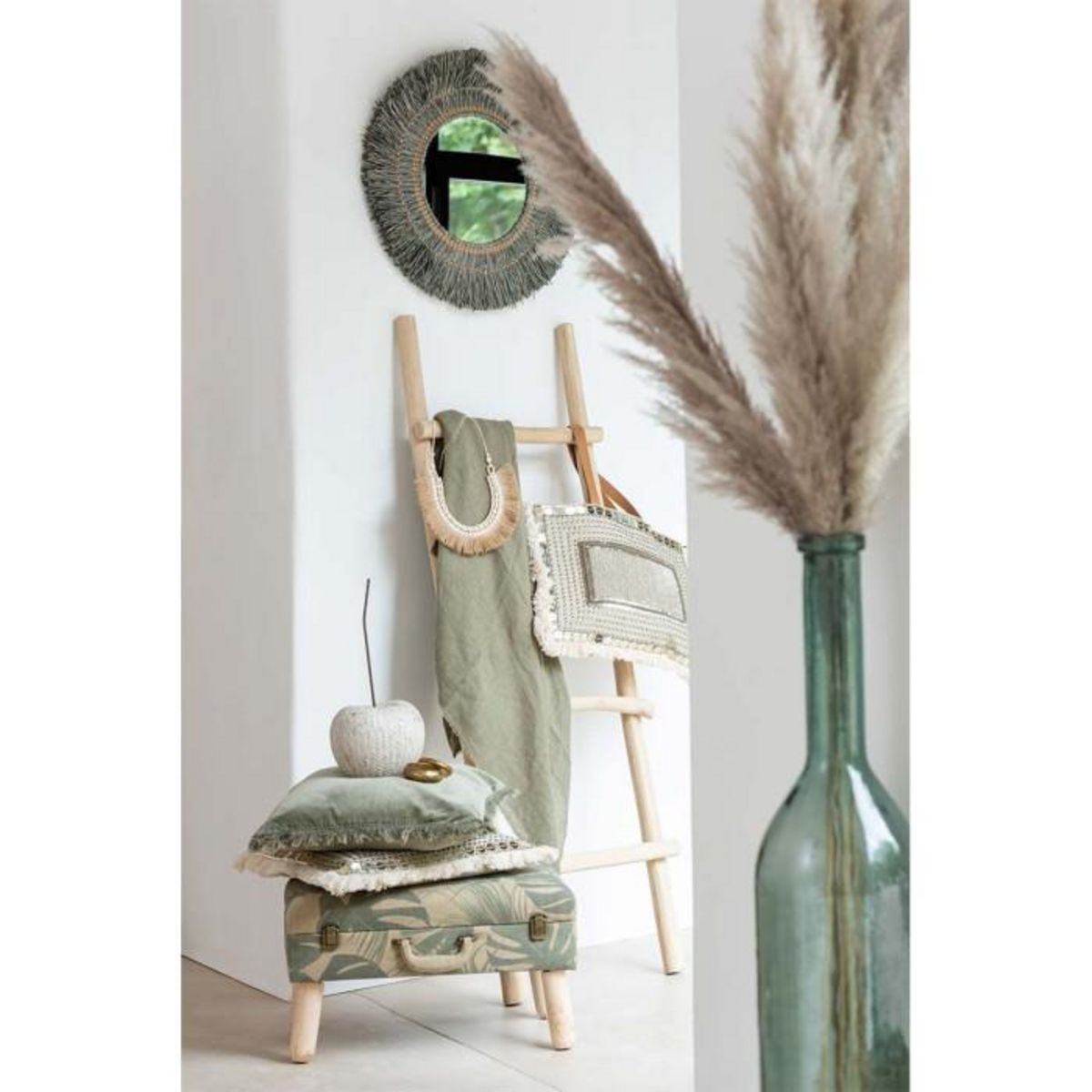 Paris Prix Plaid Déco Uni  Bord Court  150x200cm Vert Olive