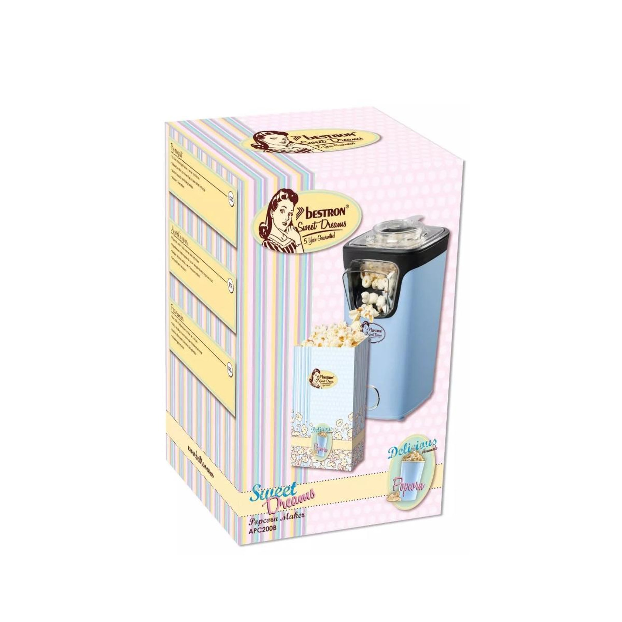 Voir la diapositive 6 : Bestron Appareil à popcorn 1100w bleu - APC200B