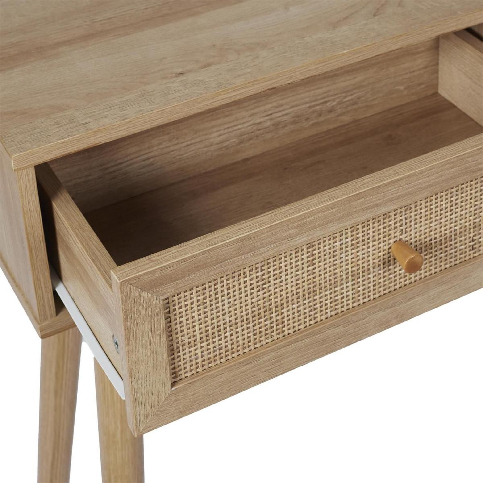 Voir la diapositive 4 : The Home Deco Factory Console 2 tiroirs en bois  bali  100cm naturel