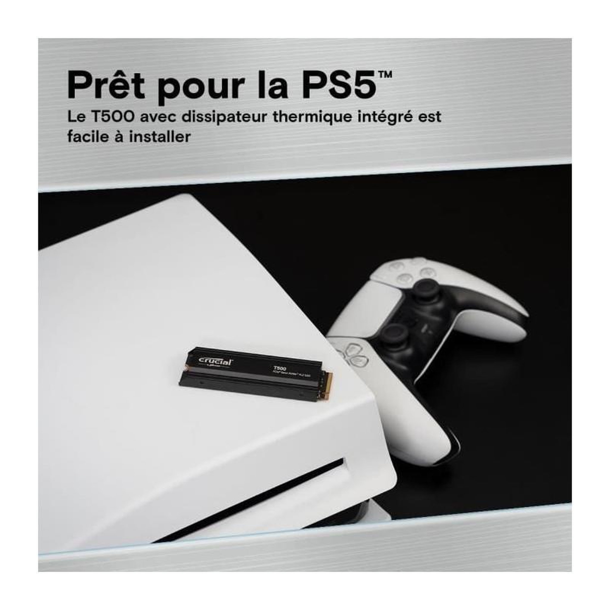 Voir la diapositive 3 : Crucial CRUCIAL - CT2000T500SSD5 - SSD interne - 2To - M.2 - HEATSINK