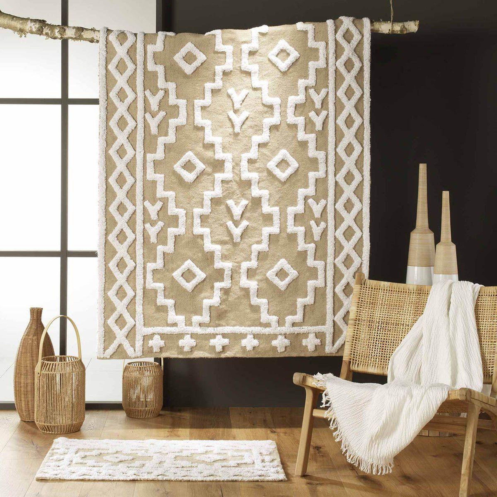 Voir la diapositive 5 : Douceur d'Intérieur Tapis déco en jute  medine  120x170cm naturel