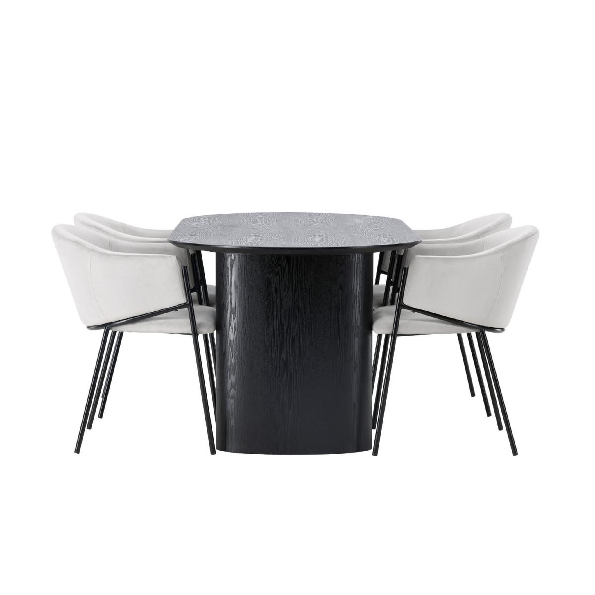 Voir la diapositive 5 : Paris Prix Ensemble table à manger & 4 chaises  isolde & evelina  180cm noir & gris