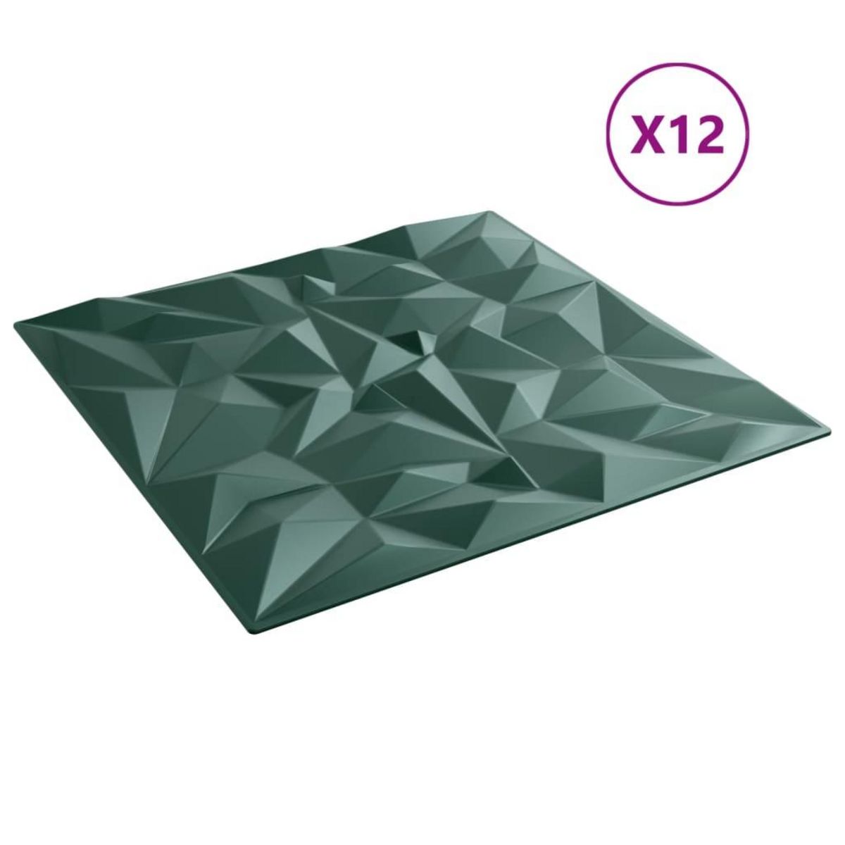 VIDAXL Panneaux muraux 12 pcs vert 50x50 cm XPS 3 m² amethyste